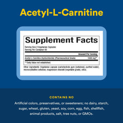 Natural Factors Acetyl L-Carnitine 500 mg packaging emphasizes convenient daily use.