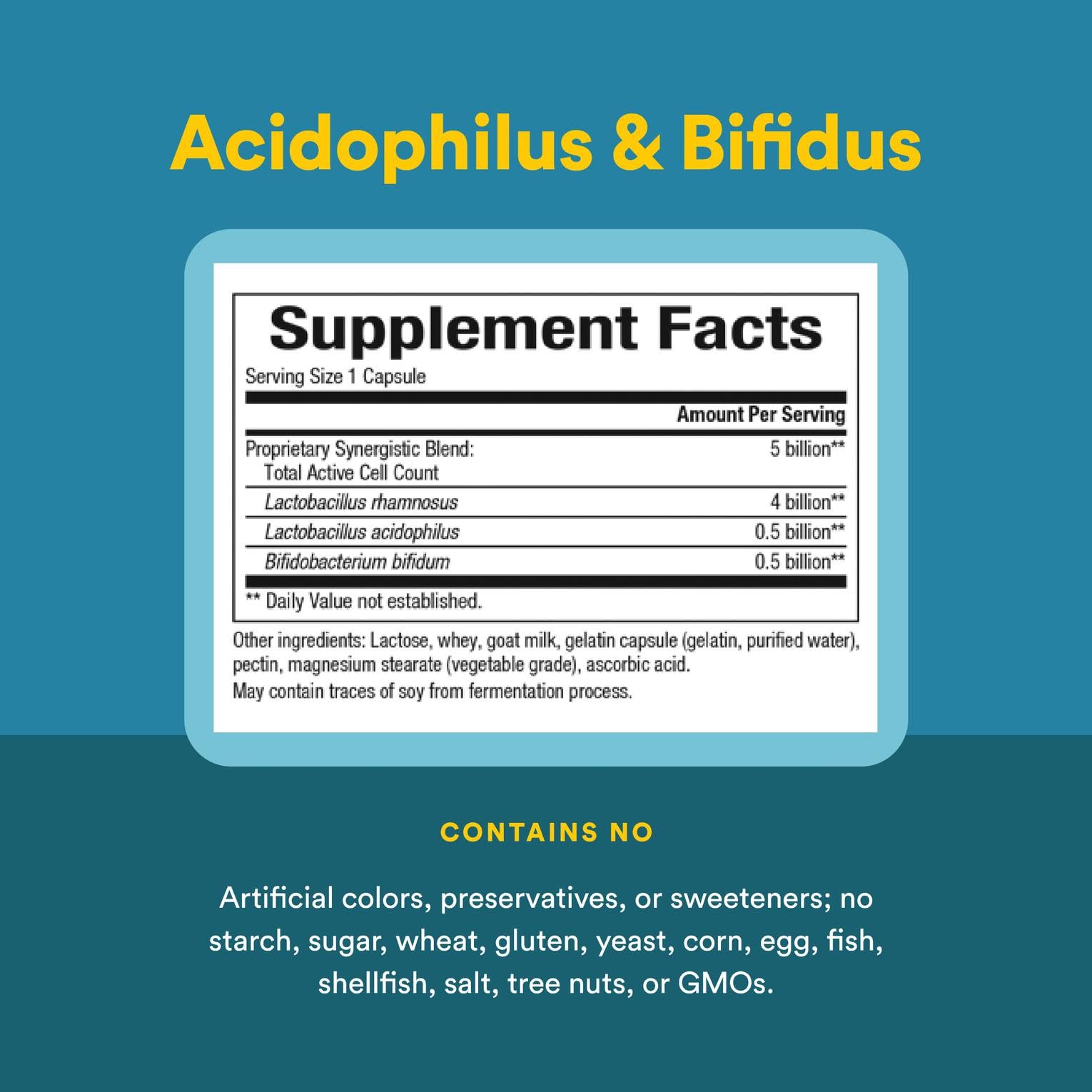 Natural Factors acidophilus-bifidus capsules close-up for easy daily use