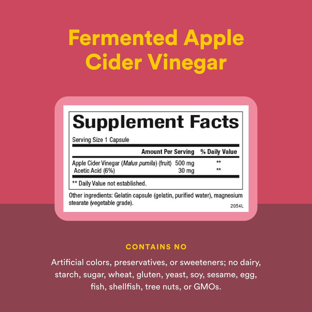 Natural Factors ACV capsules with water illustrating gentle intake