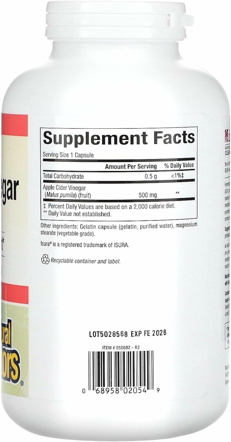 Natural Factors Fermented ACV capsules close-up for easy daily consumption