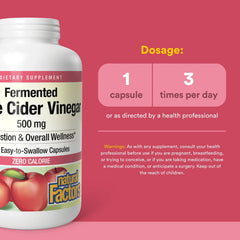 Natural Factors ACV label highlights the mother fermentation