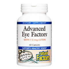 Natural Factors Advanced Eye Factors bottle for convenient antioxidant eye support.