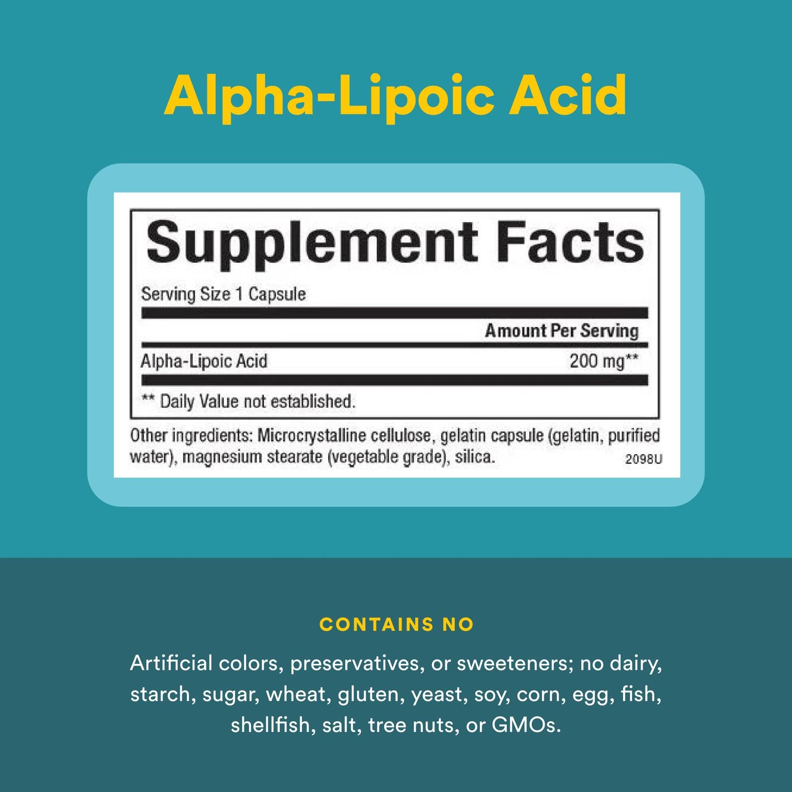 Natural Factors Alpha-Lipoic Acid 200mg bottle pour demonstrating quick serving