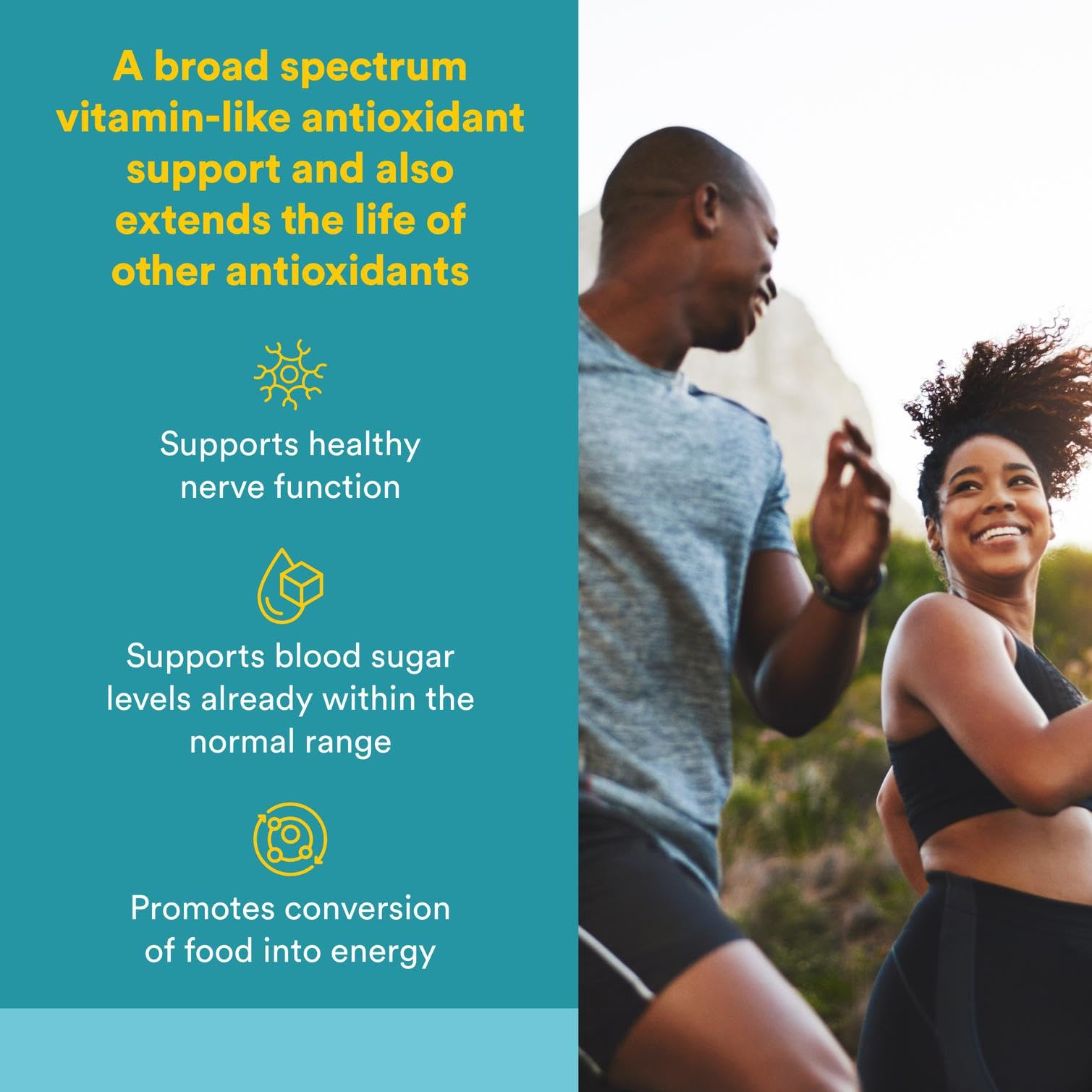 Natural Factors Alpha-Lipoic Acid 200mg bottle side view for convenient daily use