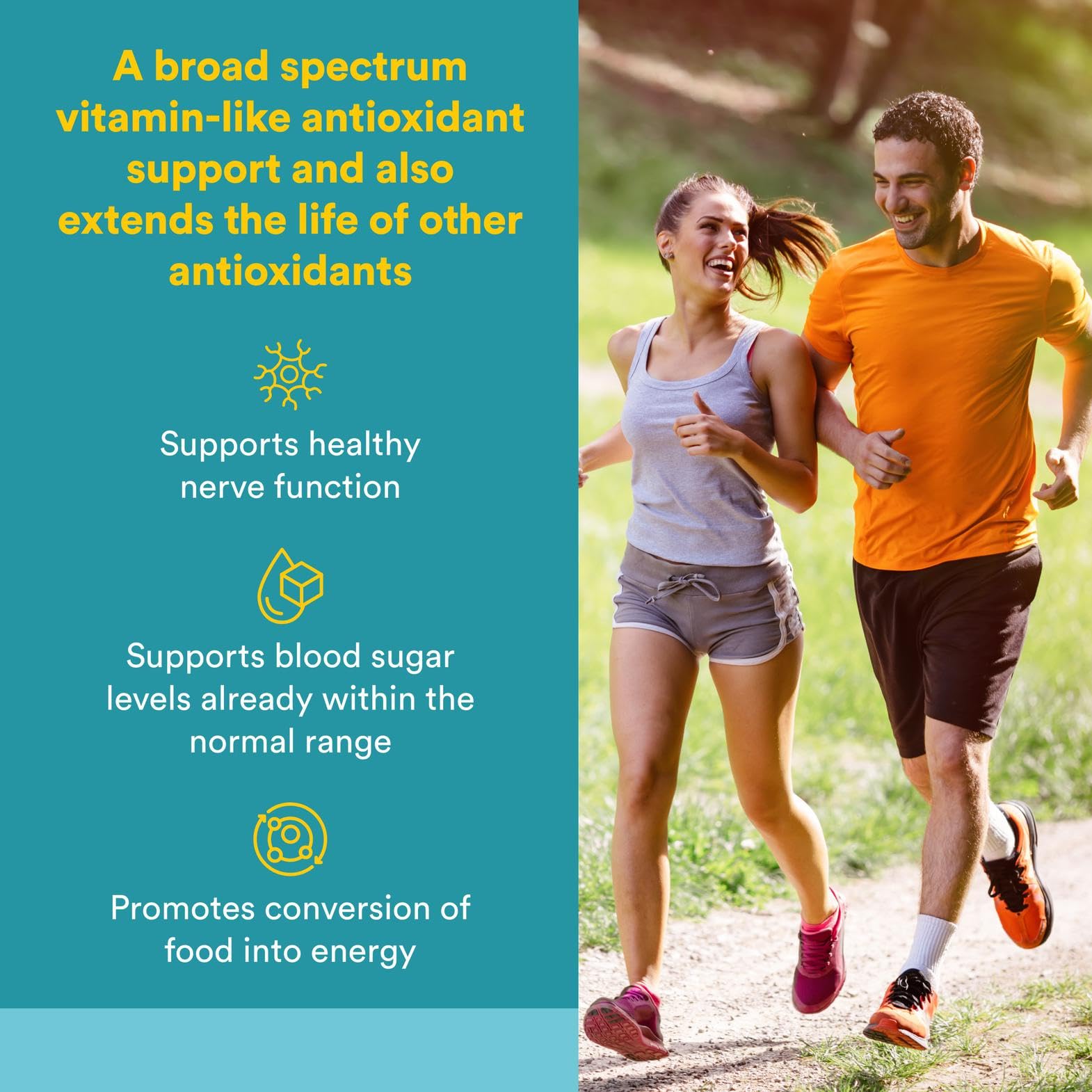 Natural Factors Alpha-Lipoic Acid capsules closeup showing easy-to-swallow softgels for daily use.