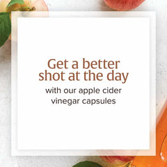 Natural Factors apple cider vinegar capsules closeup showing the mother sediment