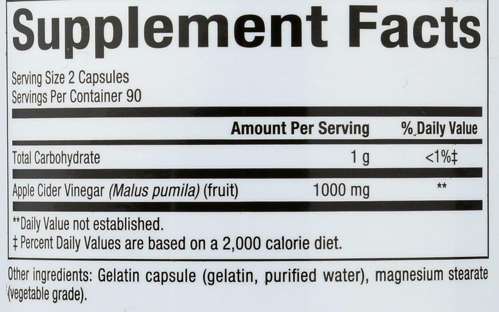 Natural Factors apple cider vinegar capsules pour demonstrating easy dosing