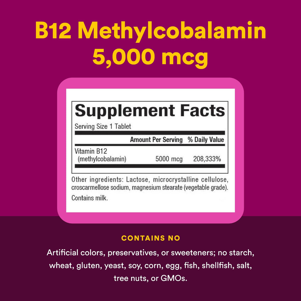 Natural Factors B12 bottle packaging front with clean, informative design.
