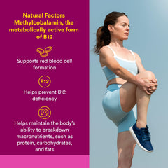 Close-up of Natural Factors B12 chewable tablets highlighting texture.