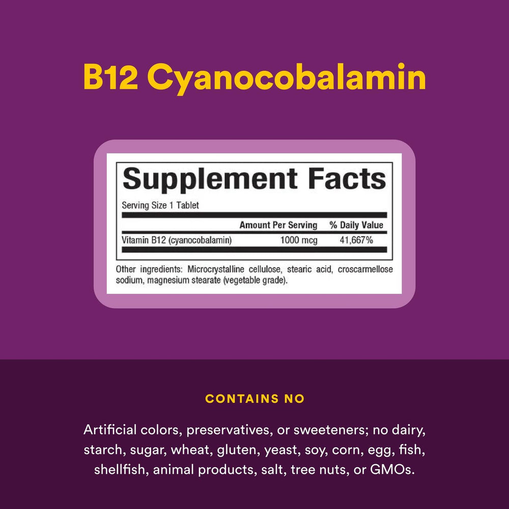 Natural Factors B12 1000 mcg bottle inside view for convenient packaging.