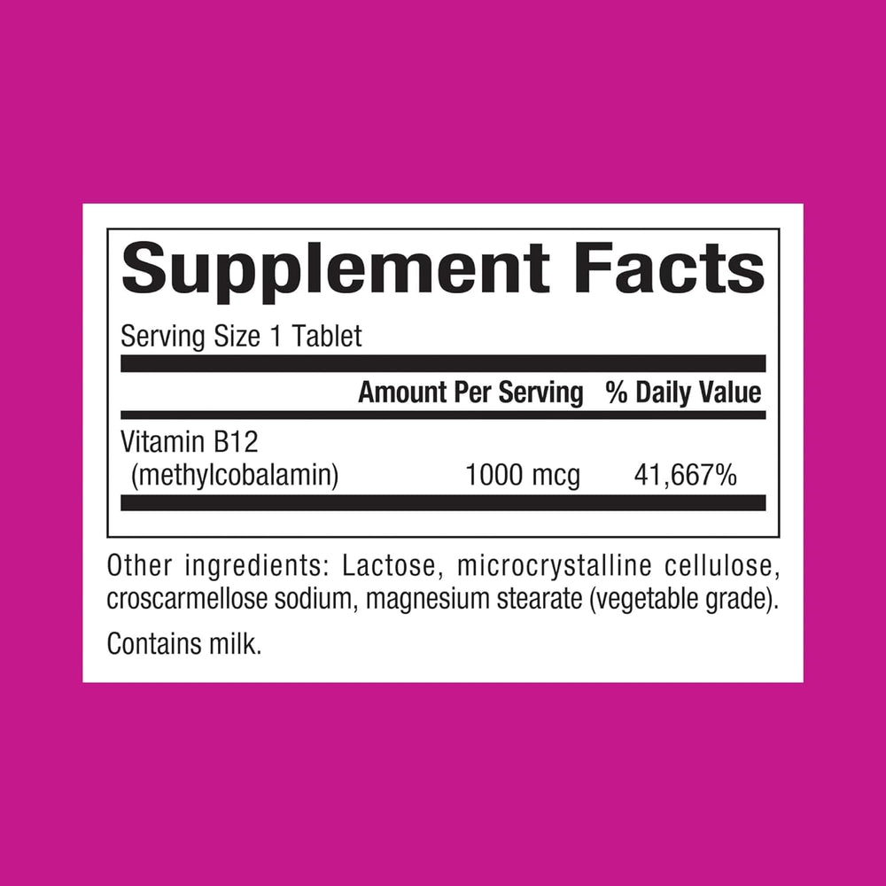 Natural Factors B12 methylcobalamin 1,000 mcg cherry chew tablet
