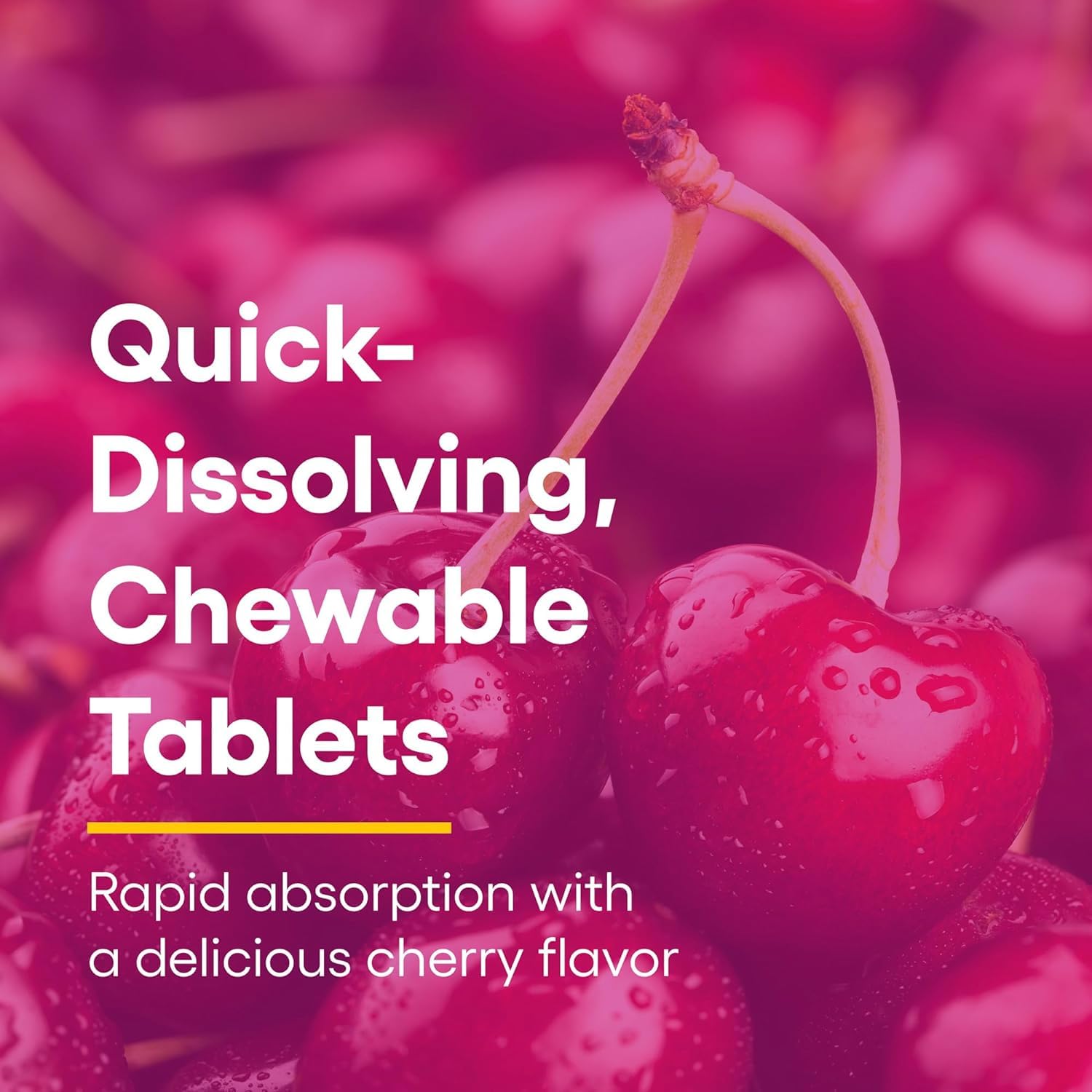 Natural Factors packaging box highlighting cherry flavor and convenience