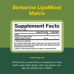 Natural Factors Berberine LipoMicel serving size guide for easy dosing.