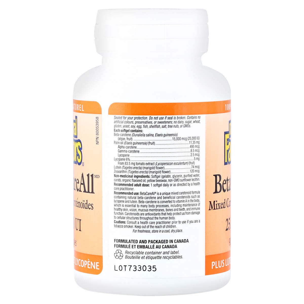 Natural Factors BetaCareAll softgel capsules for daily use promoting convenient health support.