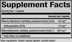 Natural Factors Bilberry bottle offering vision support and eye health.