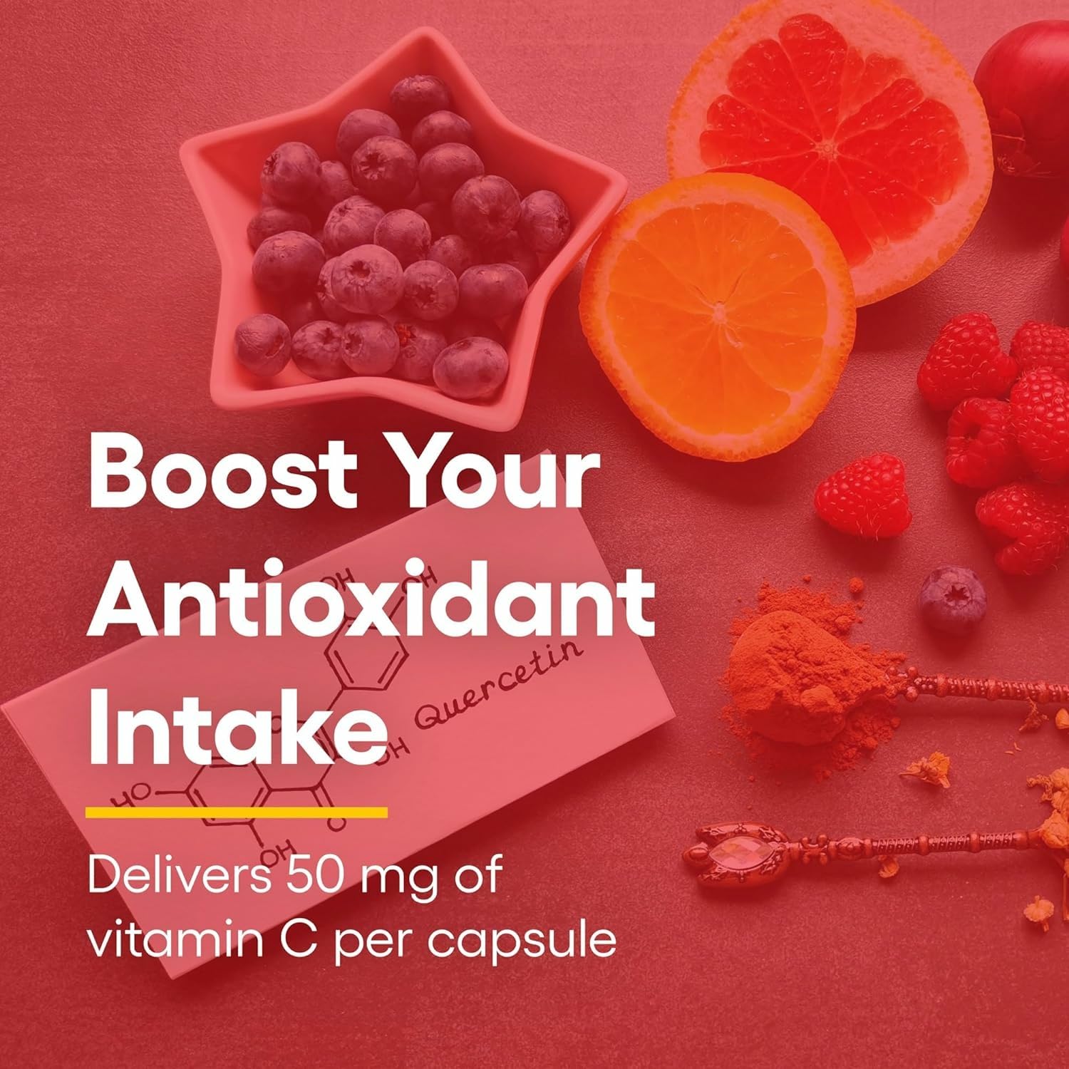 Natural Factors Bioactive Quercetin EMIQ with Vitamin C signals immune support potential.