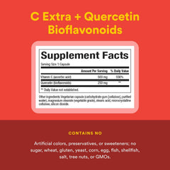 Natural Factors C Extra + Quercetin on a shelf display in a clean, organized setting.