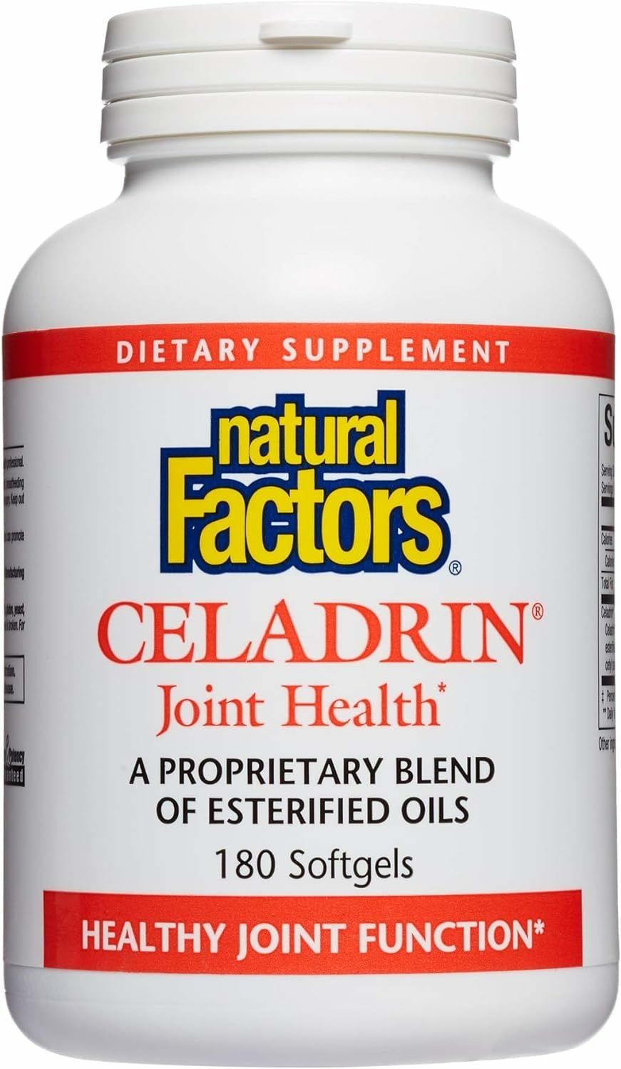 Natural Factors Celadrin softgels in hand for on-the-go joint care