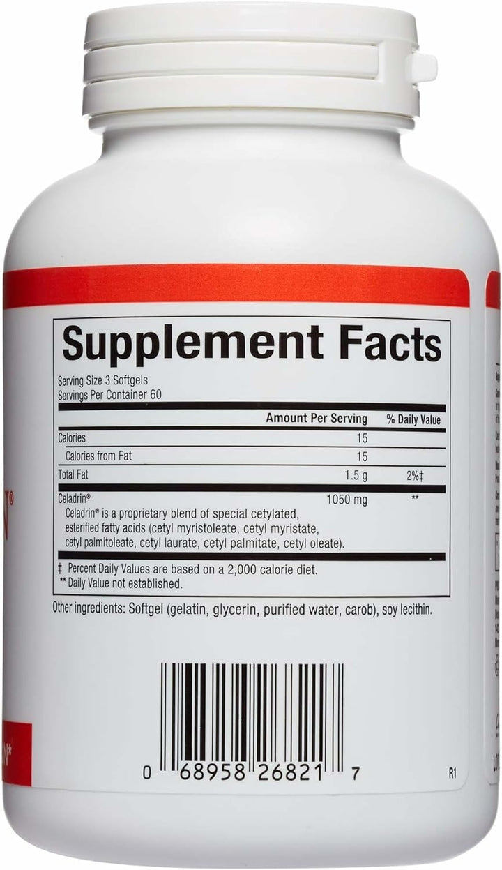 Natural Factors Celadrin softgels pour indicating daily ease of use
