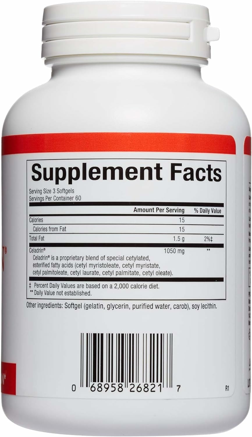 Natural Factors Celadrin softgels pour indicating daily ease of use