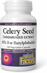 Natural Factors celery seed extract bottle highlighting high potency for circulation support