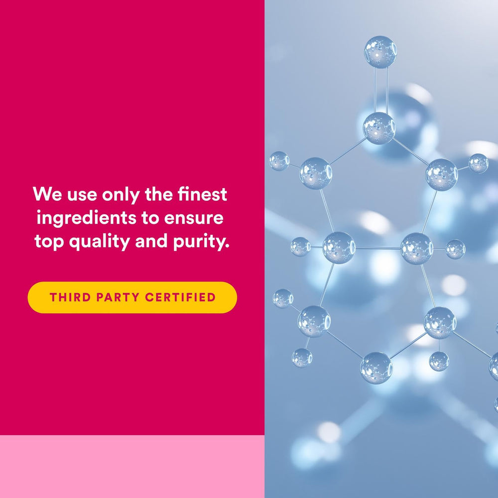 Natural Factors image highlights GMO-free status and independent testing badges