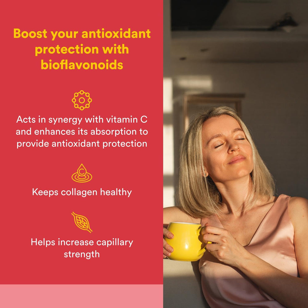 Natural Factors Citrus Bioflavonoids capsules closeup for easy daily use.