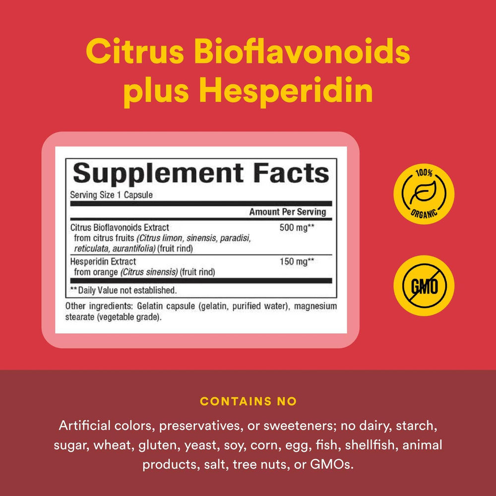 Natural Factors Citrus Bioflavonoids from citrus peels support vitamin C absorption.