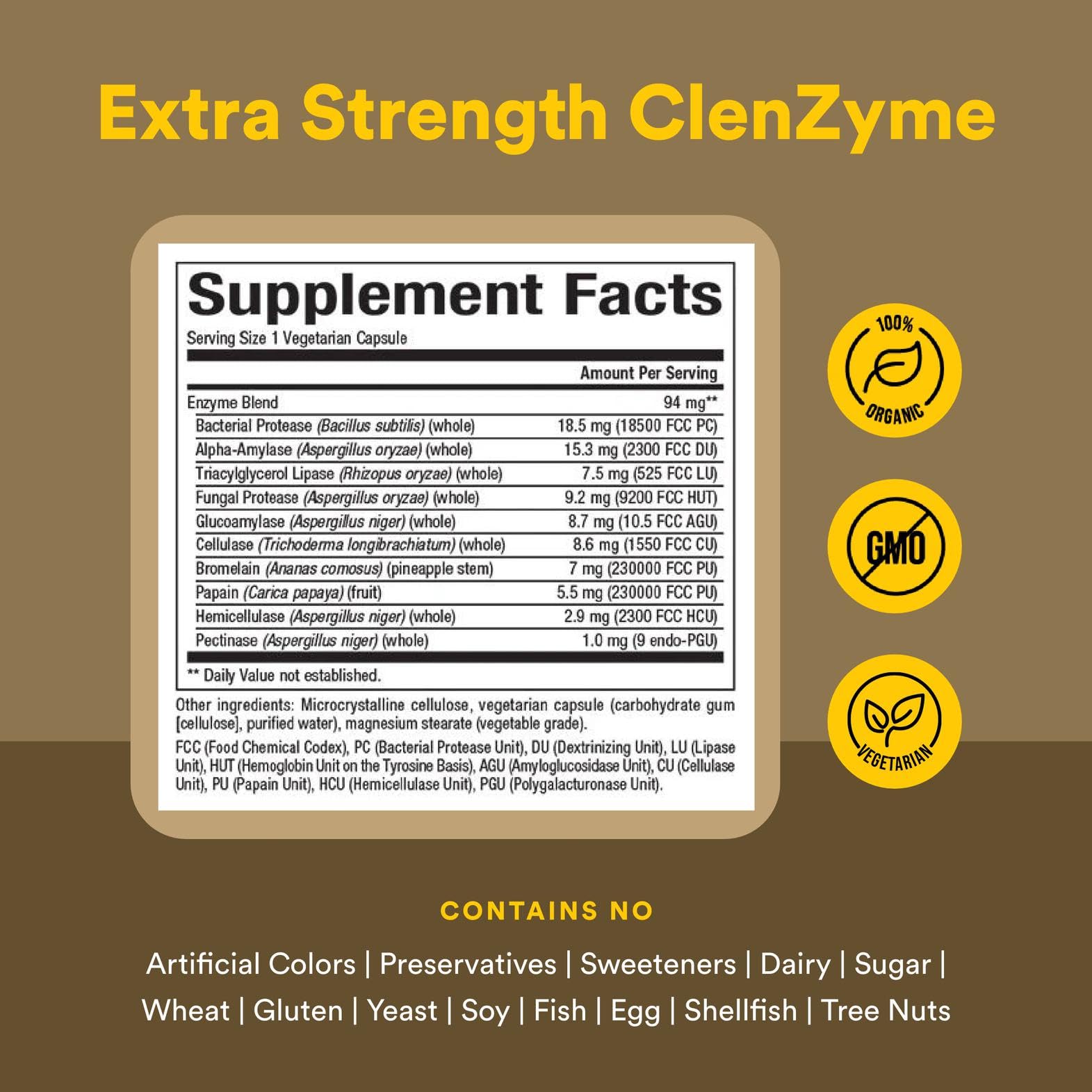 Ingredients list highlighting plant-based nutrients and whole-food sources.