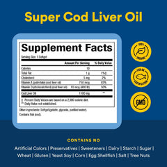 Label graphic of Natural Factors Cod Liver Oil emphasizing pure ingredients