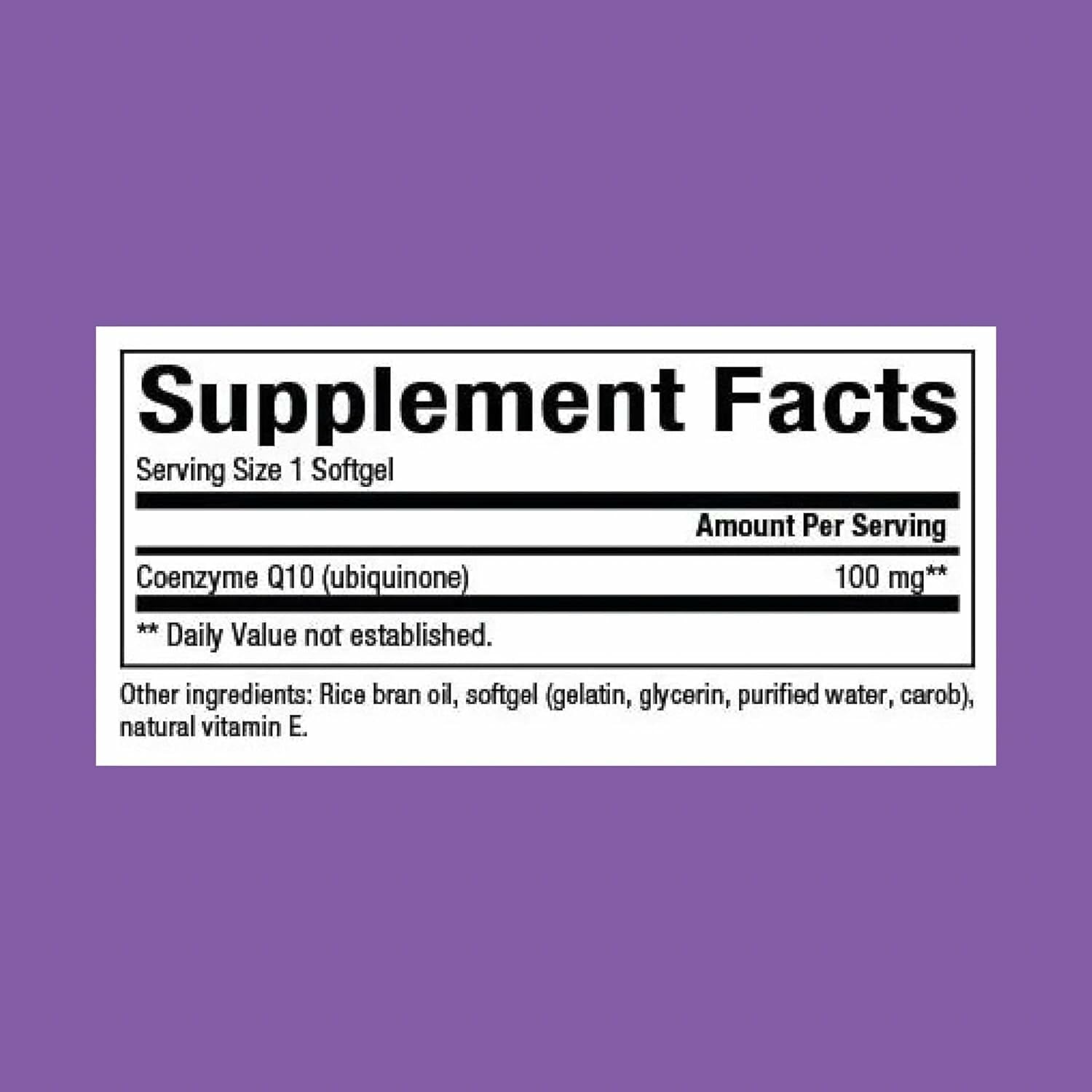 Natural Factors CoQ10 bottle back label with supplement facts for informed use.