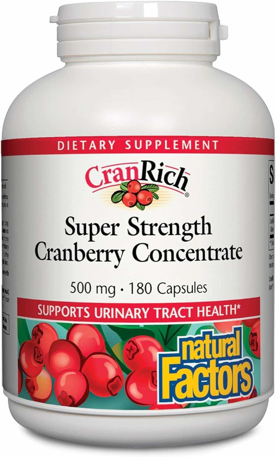 Natural Factors CranRich bottle front view for cranberry concentrate benefits.
