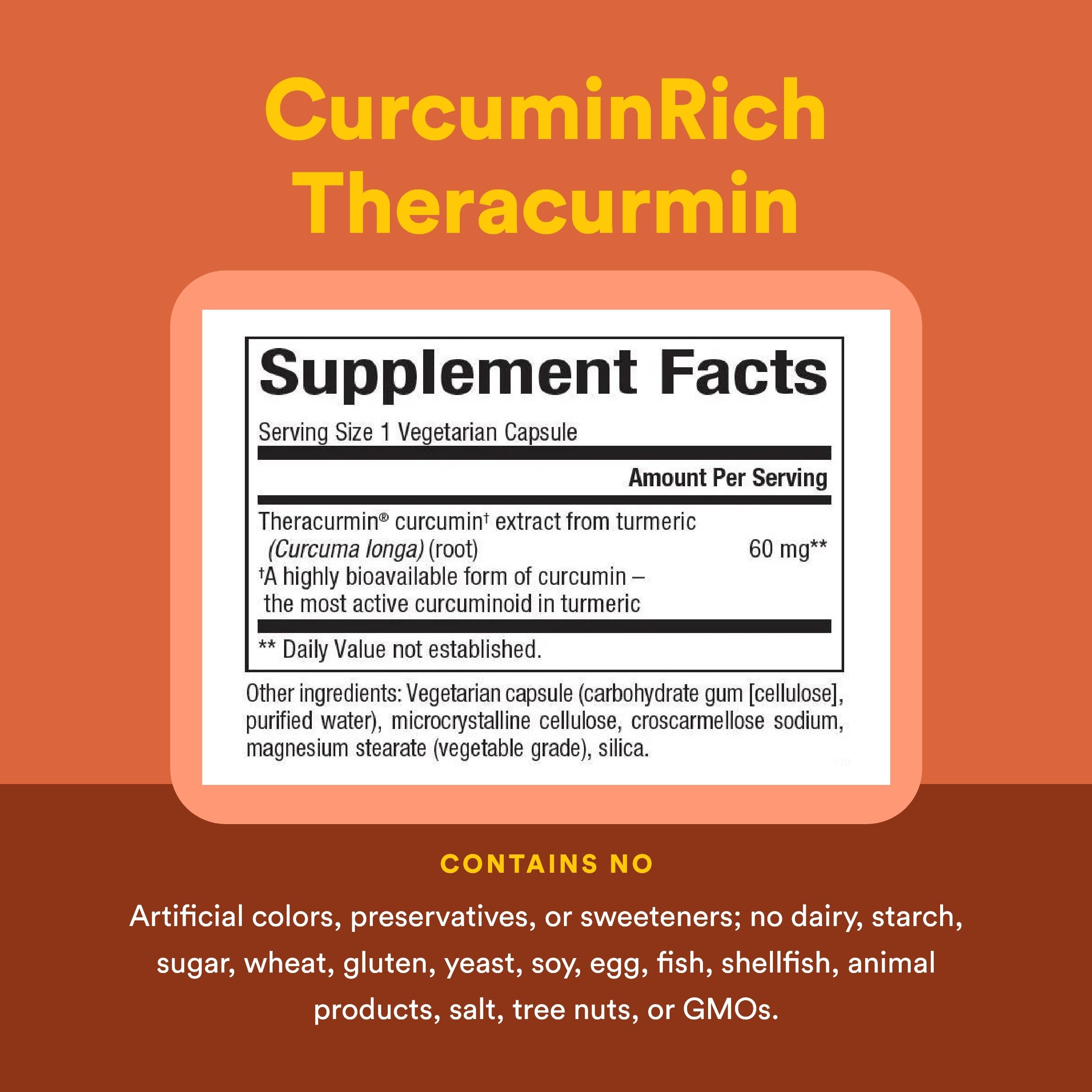 Natural Factors CurcuminRich detalle de curcumina: curcumina de alta potencia para absorción.