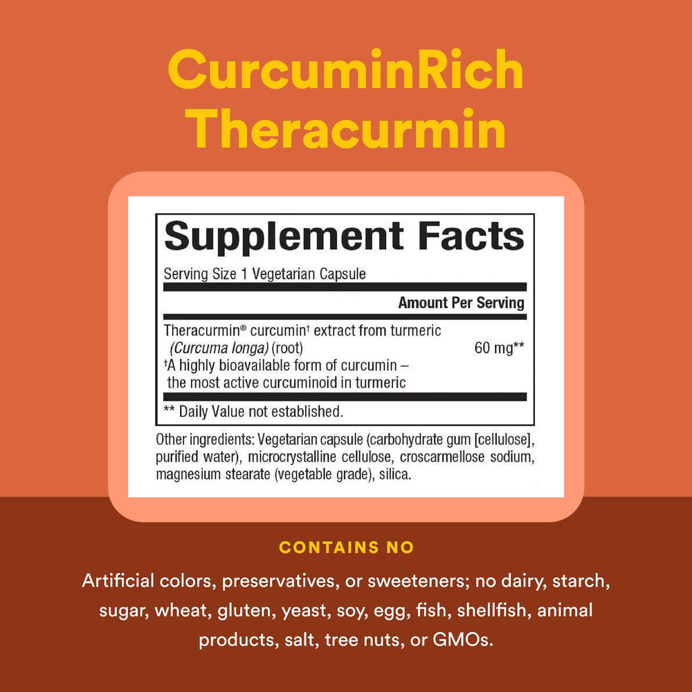 Natural Factors CurcuminRich detalle de curcumina: curcumina de alta potencia para absorción.