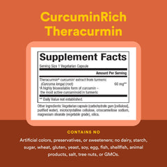 Natural Factors CurcuminRich detalle de curcumina: curcumina de alta potencia para absorción.