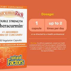 Natural Factors CurcuminRich etiqueta: información clara sobre potencia y absorción.