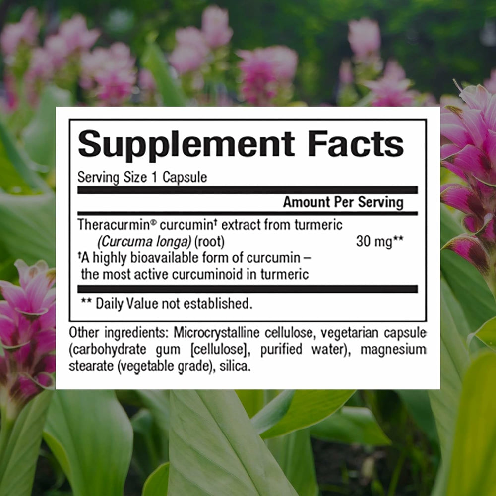 Natural Factors CurcuminRich Theracurmin capsules ready for easy daily swallowing.