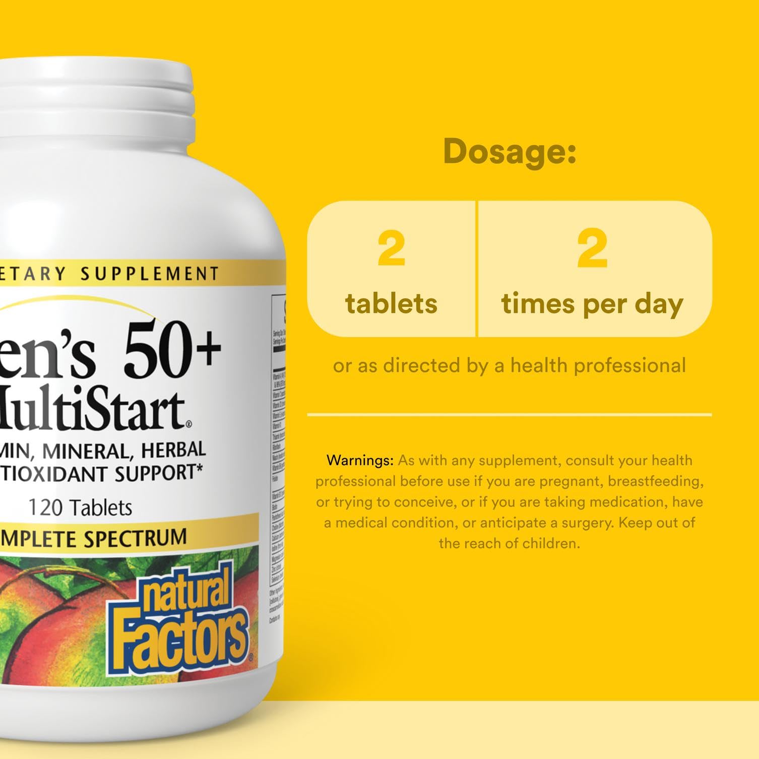 Natural Factors Dr. Murray Multistart Men’s 120 tabs bottle shown for daily use