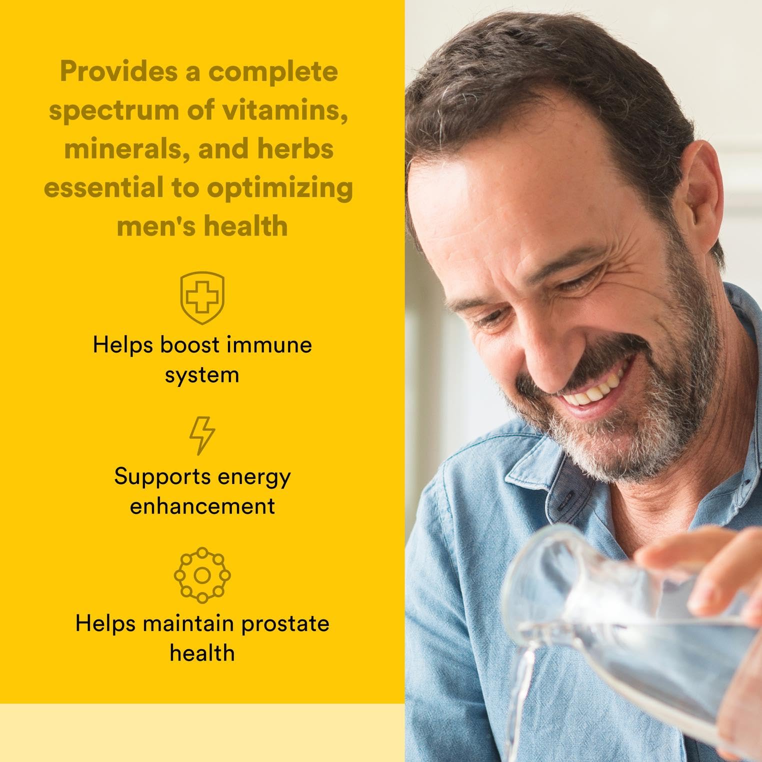 Natural Factors Dr. Murray Multistart Men’s 120 tabs label highlights immune-support nutrients