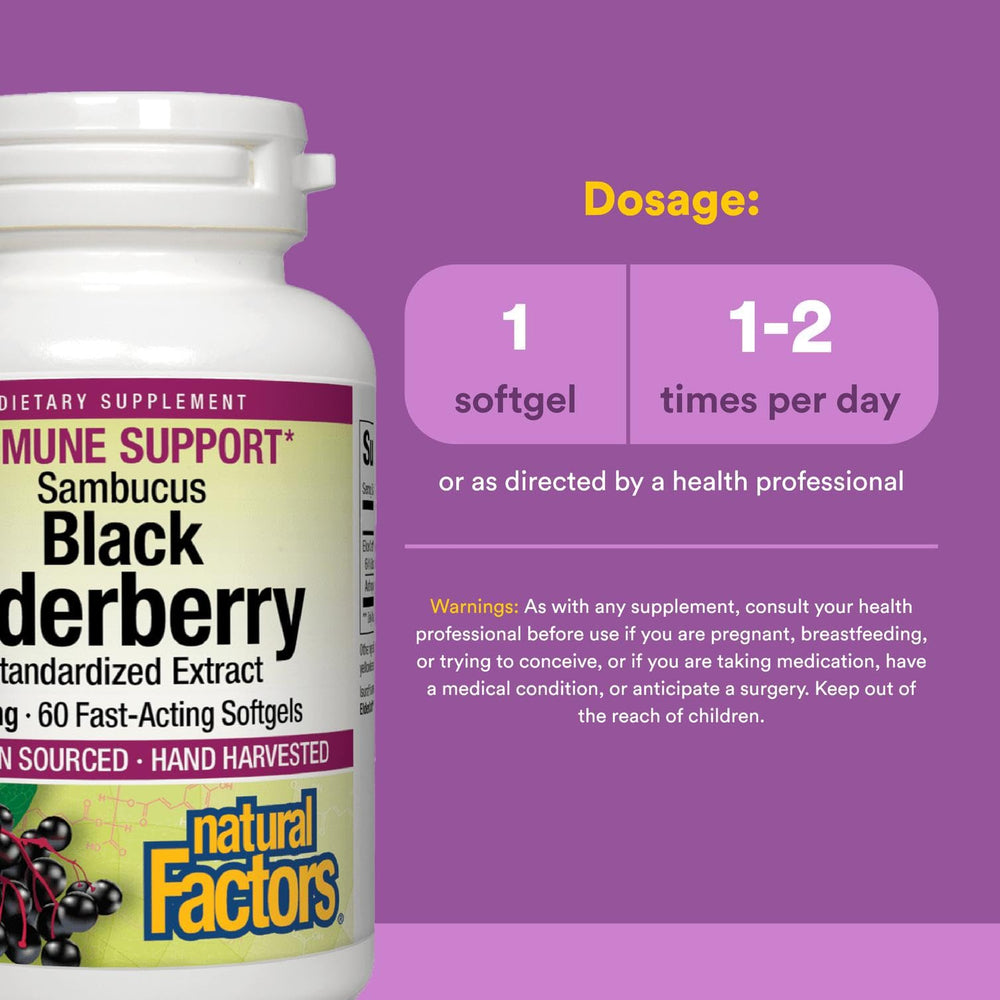 Natural Factors ElderCraft extract label highlights European-sourced formula and potency.