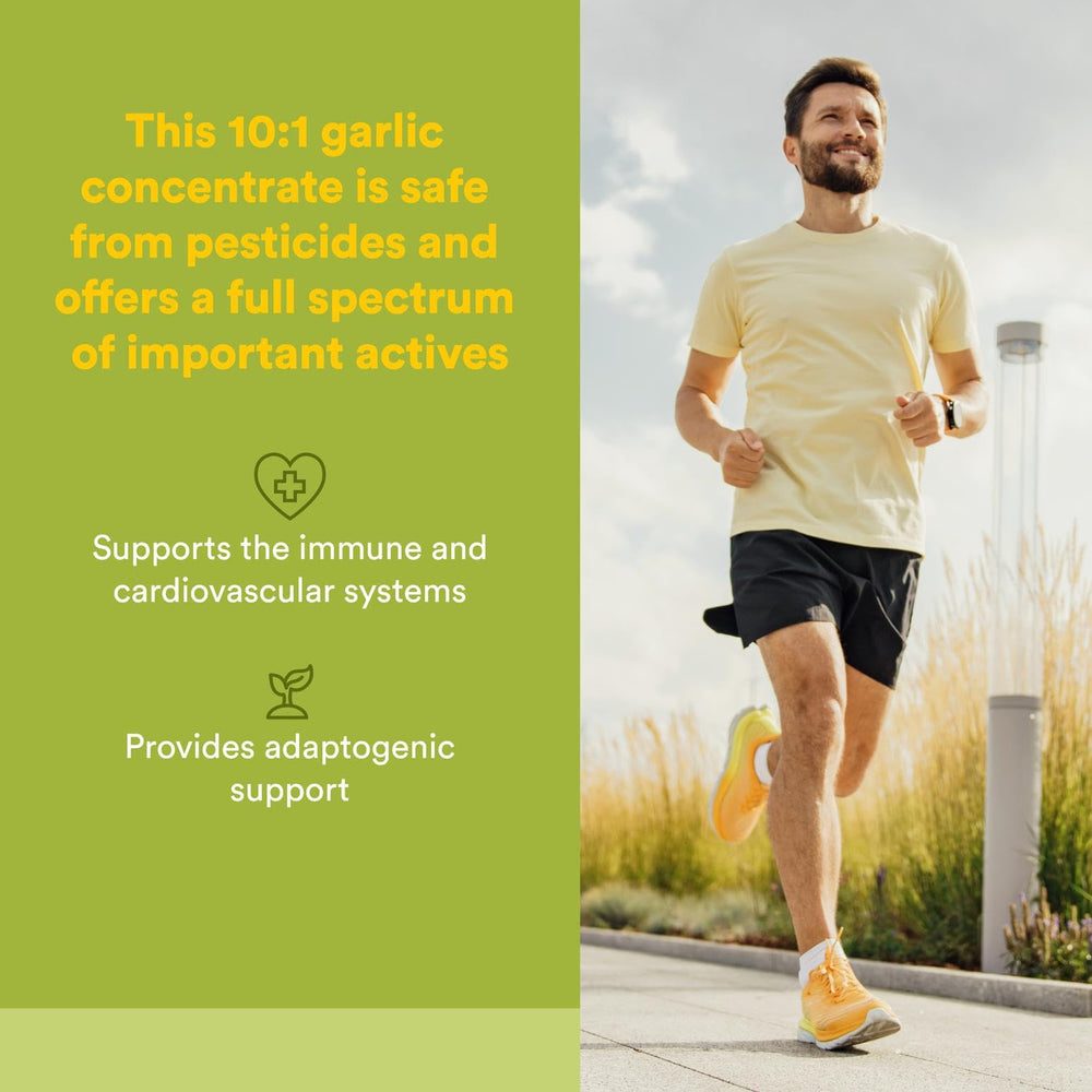 Natural Factors GarlicRich capsule close-up highlighting delayed-release design for steady absorption.