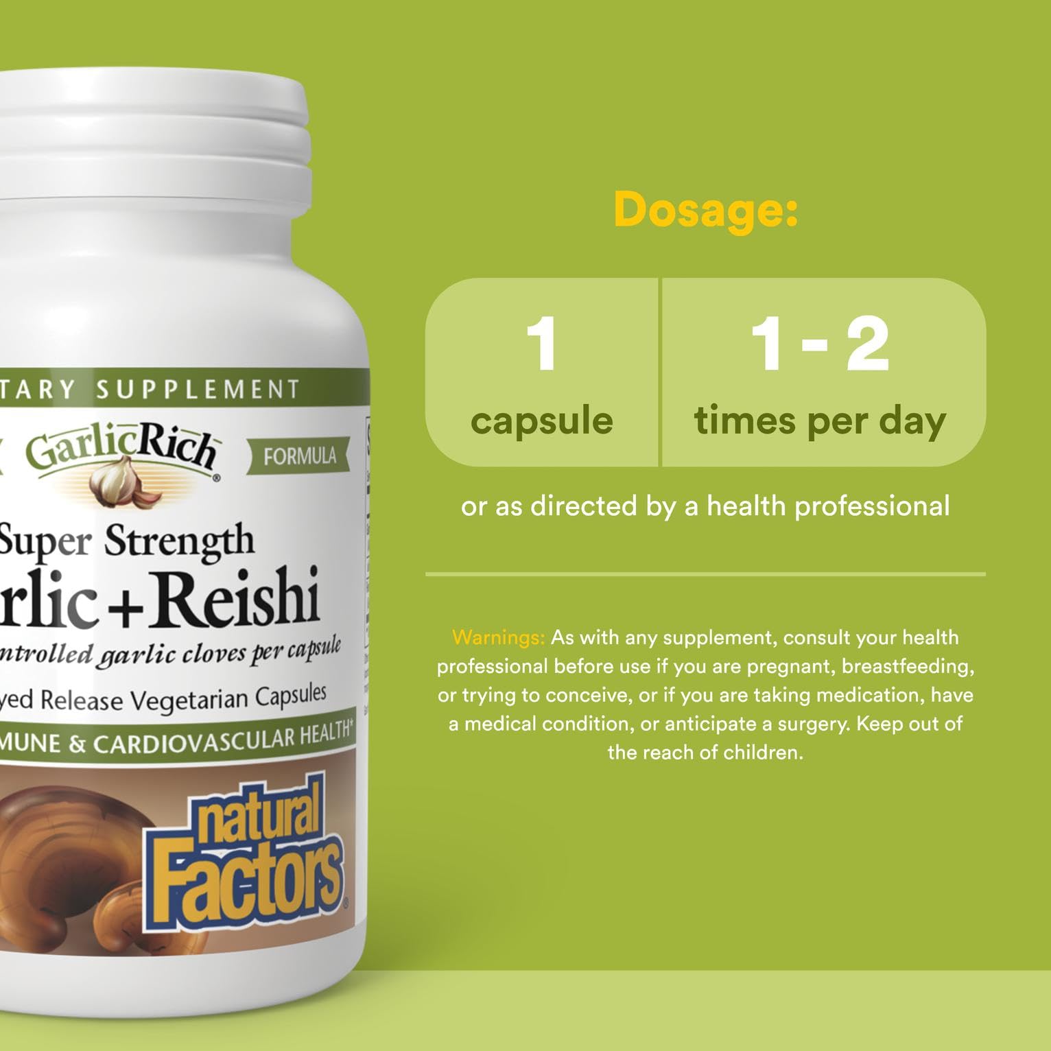 Natural Factors GarlicRich garlic-concentrate detail shows potency for daily use.