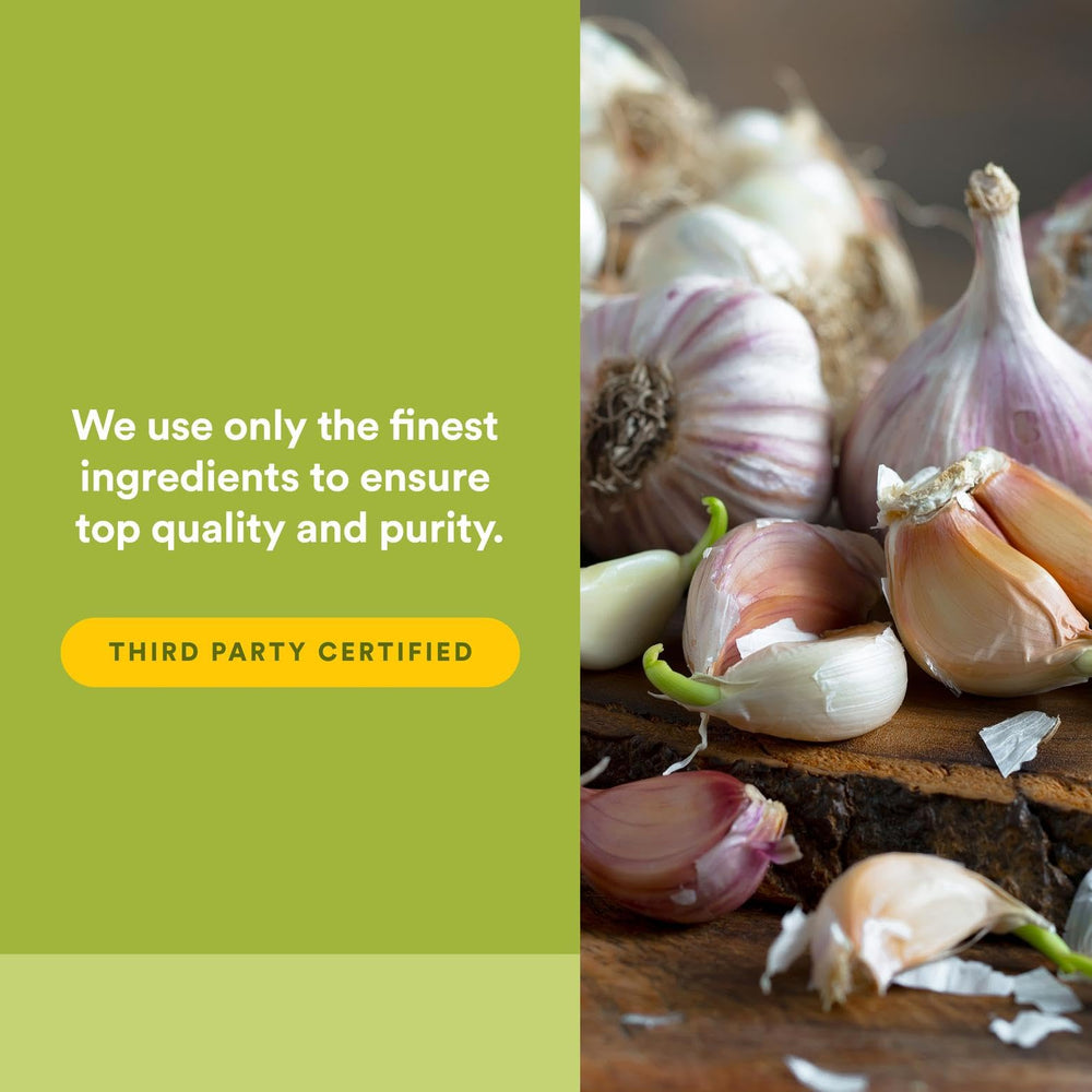 Natural Factors GarlicRich packaging shot emphasizes convenience and 120 capsules for daily use.
