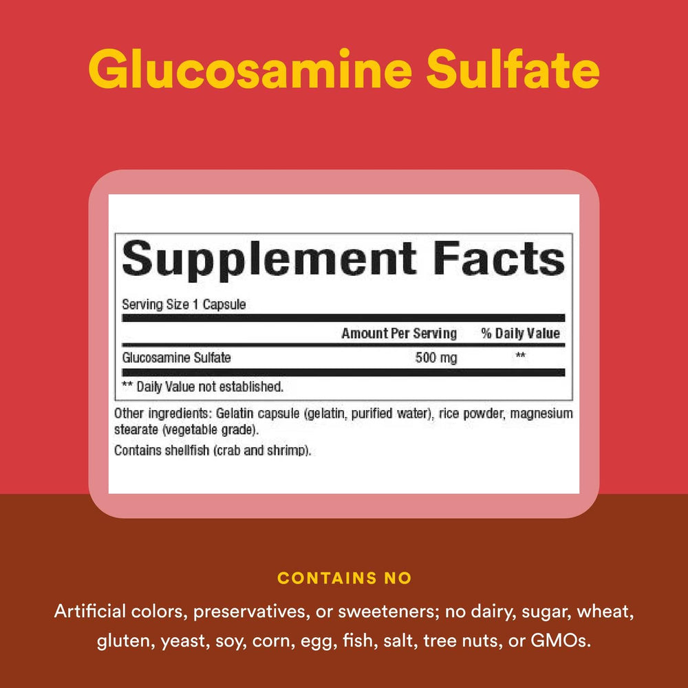 Natural Factors Glucosamine Sulfate serving portion shown for dosing.