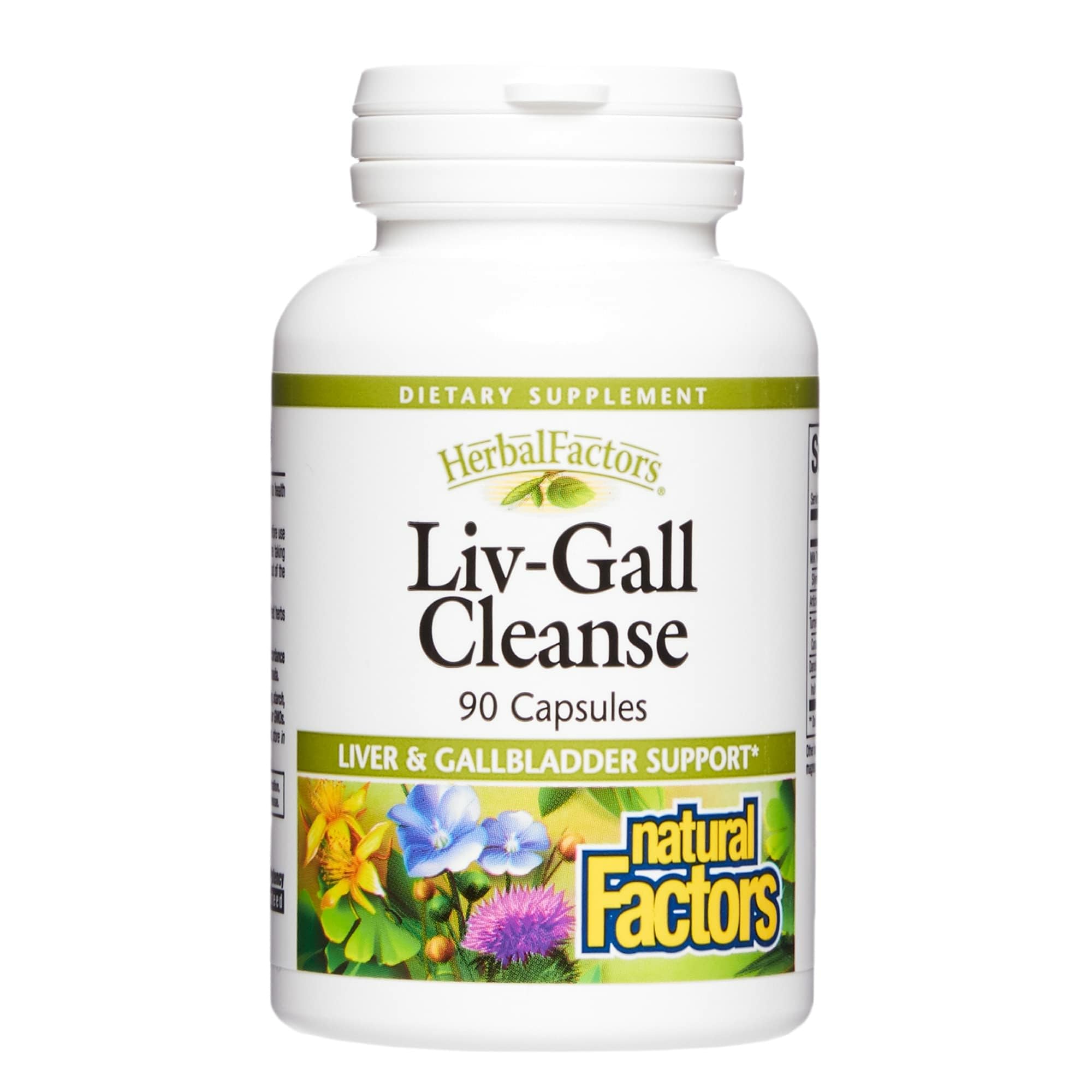 Natural Factors HerbalFactors Liv-Gall Cleanse bottle front for daily liver wellness