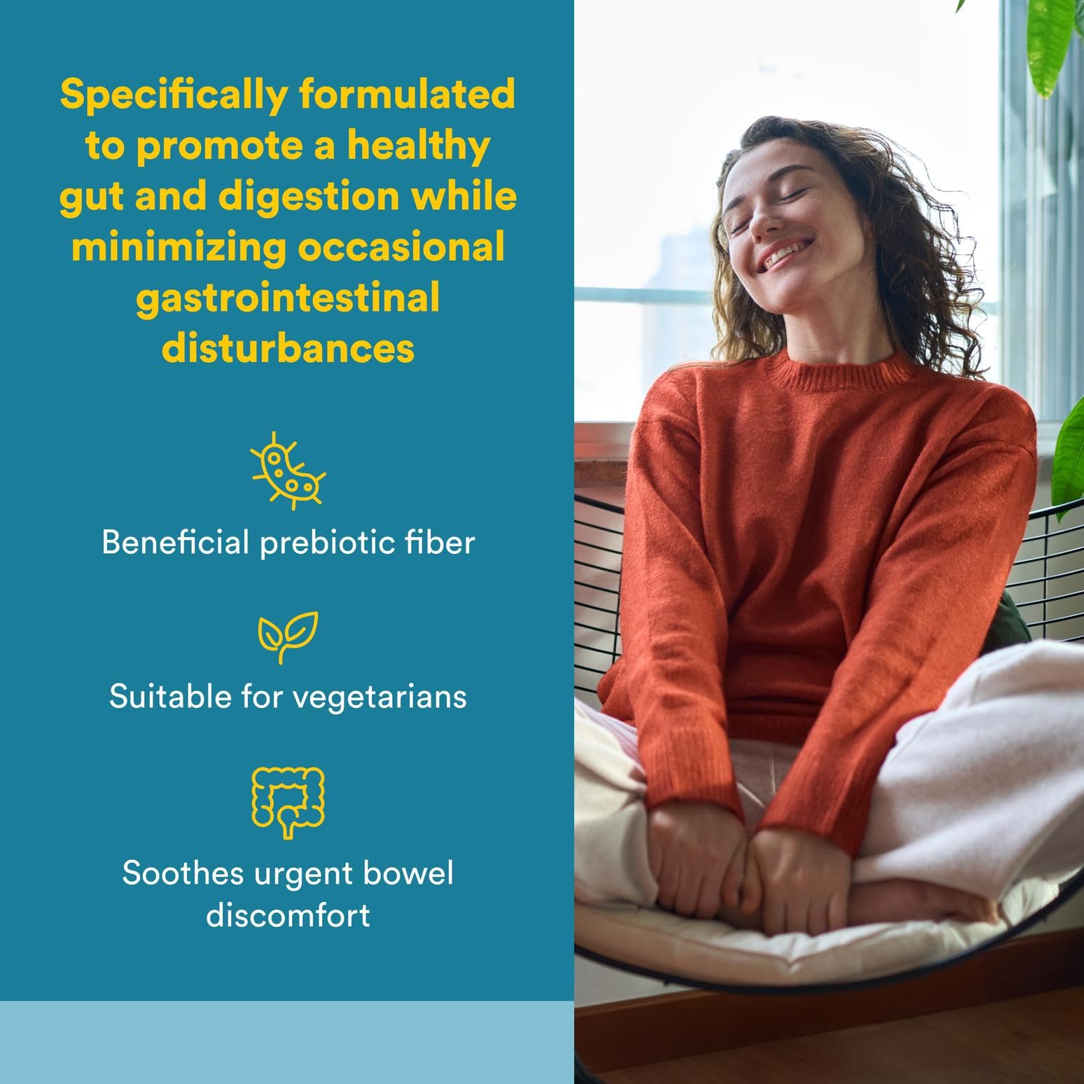 Natural Factors IBS Relief Biotic capsules ready to support gut health daily.