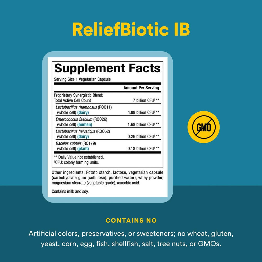Natural Factors IBS Relief Biotic travel-friendly packaging for on-the-go use.