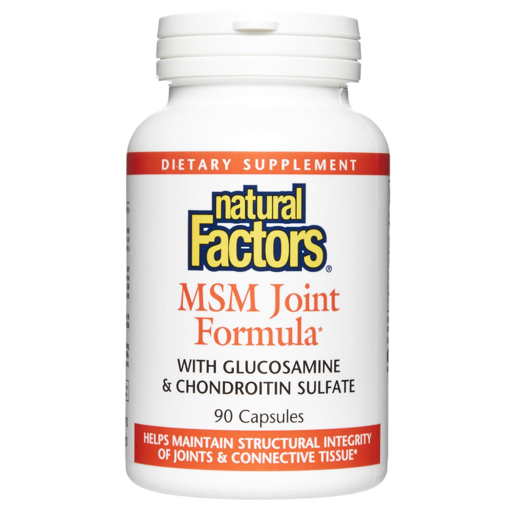 Natural Factors Joint MSM Formula bottle front for daily joint support.