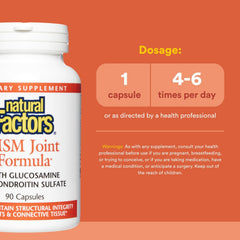 Natural Factors Joint MSM Formula capsules close-up for easy daily intake.
