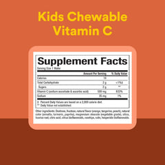 Close-up of label showing 500 mg vitamin C per serving